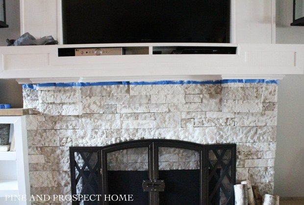 Brick Fireplace Makeover with AirStone - Pine and Prospect Home