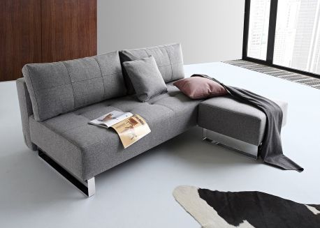canape lit epais et confortable bleu ou gris avec pieds en metal chrome supremax par innovation - Canape Lit Confortable canape lit epais et confortable bleu ou gris avec pieds en metal chrome supremax par innovation - Canape Lit Confortable
