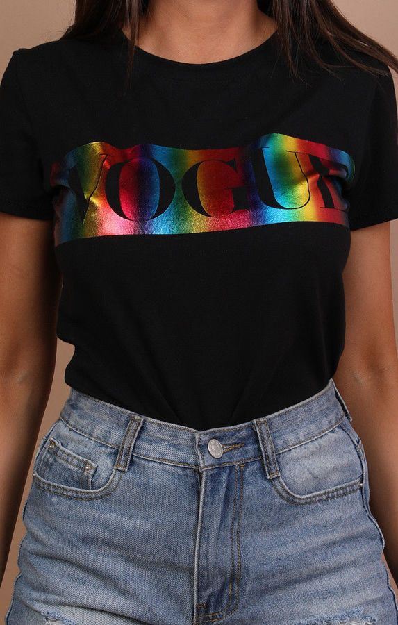 New Ladies Vogue Slogan Print Womens Casual Short Sleeve T Shirt Top 8-26 uk
