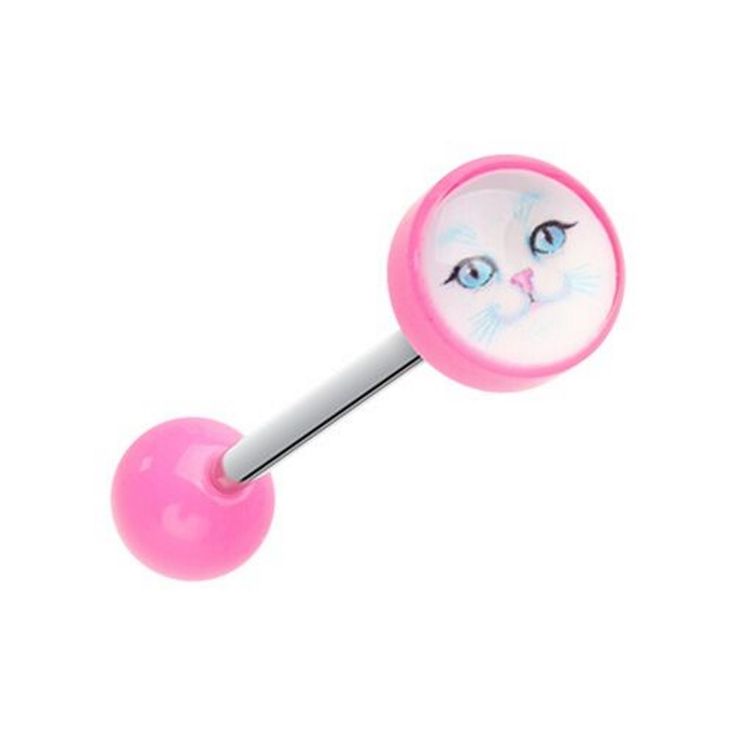 Logos Heart Tongue Ring // Tongue Piercing 14G Flowers