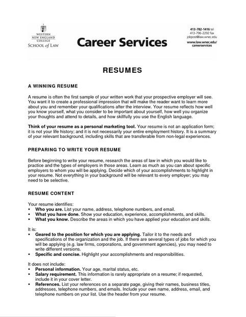 resume objective general