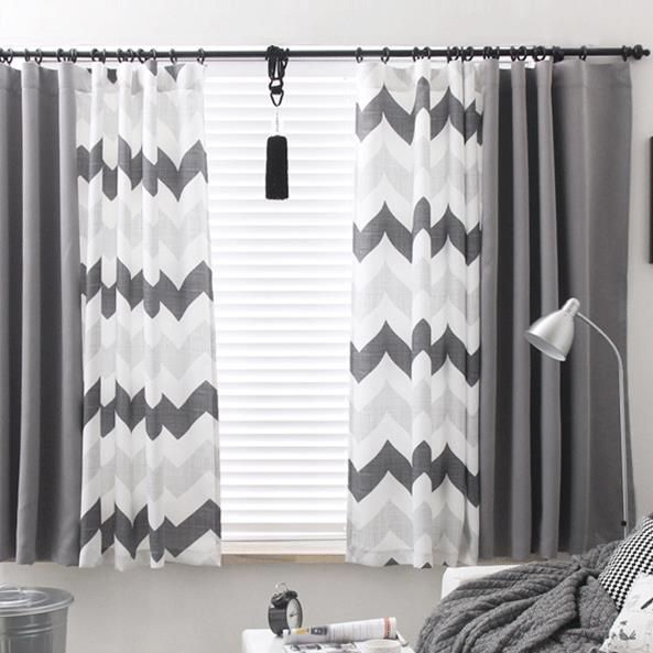 Gray Chevron Funky Extra Wide Custom Window Curtains Living Room Modern Home Curtains Living Room, Best Extra Wide Curtains