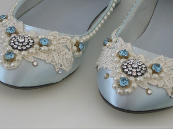 blue sparkly flats