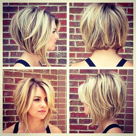 23 Best Stacked Bob Hairstyles 2017 | The Best Short Hairstyles for Women 2017 - 2018 Fine Hair, Round Face Haircuts, Medium Hair, Medium Hair Styles, Thick Hair Styles, Short Hair Cuts For Round Faces, Hair Medium, Stacked Bob Haircut, Short Hair With Layers