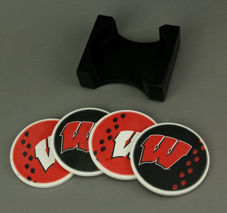 University of Wisconsin Badgers Logo 4 x 4 Absorbent Ceramic Coasters Pack of 4 University of Wisconsin Badgers Logo 4 x 4 Absorbent Ceramic Coasters Pack of 4