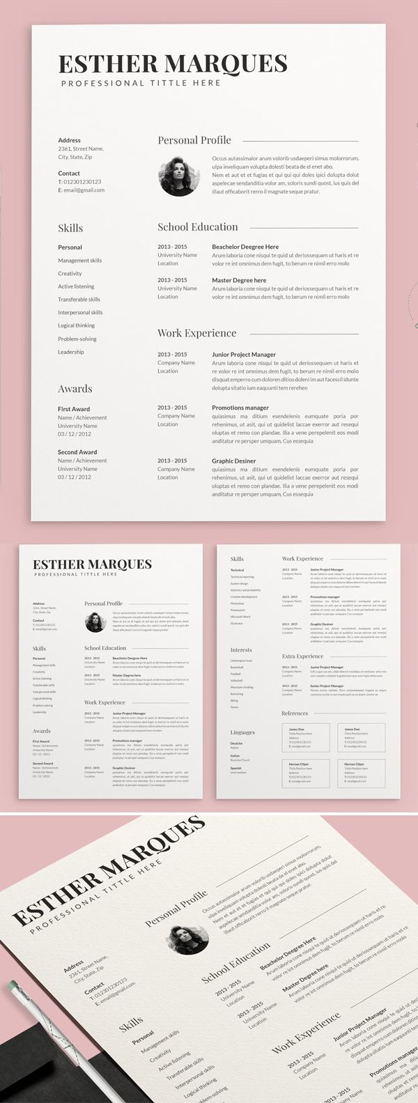Professional Impressive Resume / CV Templates Clean resume template Professional Impressive Resume / CV Templates Clean resume template