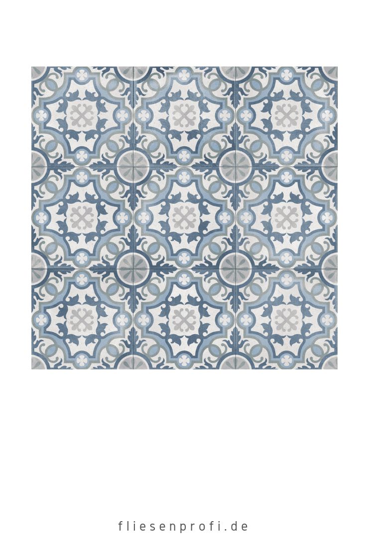Vintage Fliesen Blau Fliese Retro Dekor blau 60x60 "Mirror Natural" in 2019