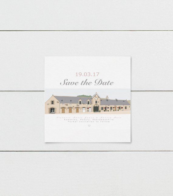 Save the Date Destination Wedding Venue Illustration Longest Time Design PRINTED Venue Illustration Save the Date Digital Venue Sketch