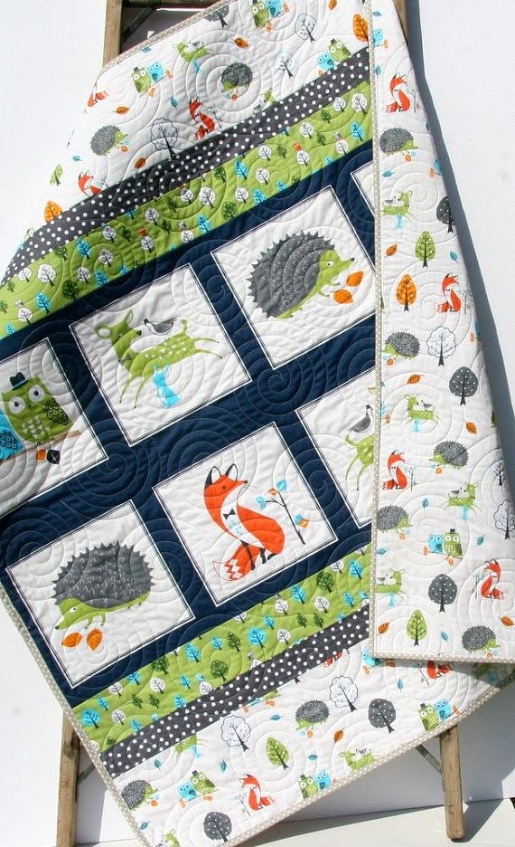 Bright Animals Toddler Baby Quilt