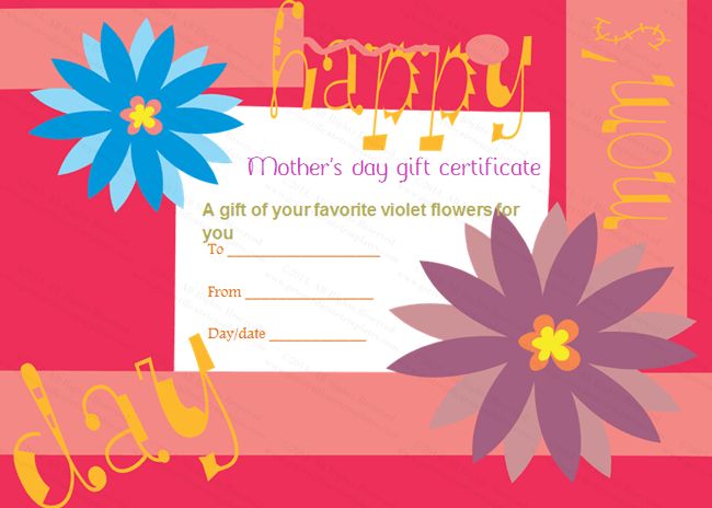 Daffodils <strong>Mother's Day Gift Certificate Template</strong> ... Mother�s day gift certificate template