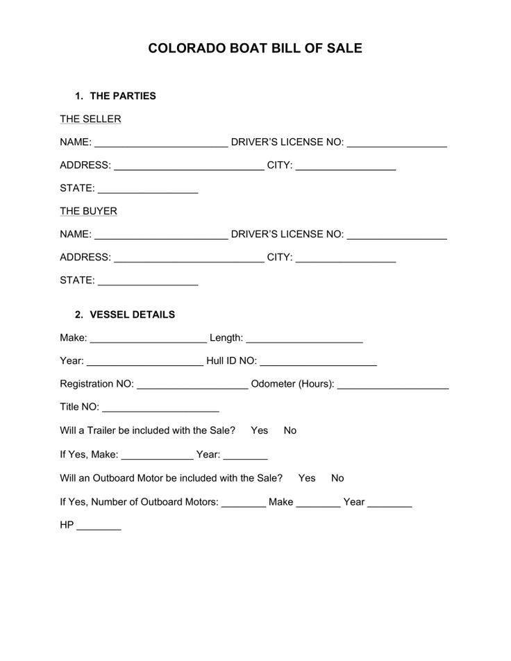 Free Colorado Boat Bill of Sale Form - Word PDF eForms u2013 Free - sample dmv bill of sale Free Colorado Boat Bill of Sale Form - Word PDF eForms u2013 Free - sample dmv bill of sale