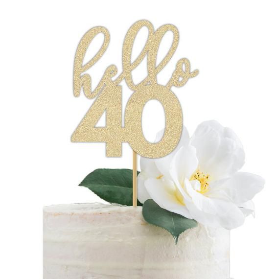 Handmade Anniversary Party Decoration Golden Glitter Funny Im 40th Cake Topper for Fortieth Birthday