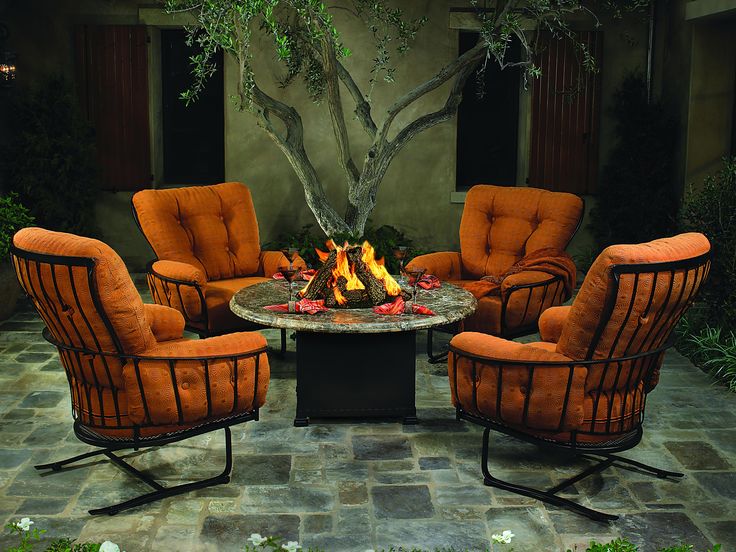 Ow Lee Monterra Wrought Iron Firepit Lounge Set In 2021 Outdoor Chairs Patio Furniture Sectional Ow Lee Monterra Wrought Iron Firepit, Lee Patio Furniture