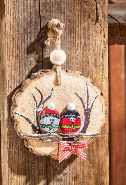 Jolies décorations de Noël en rondelles de bois et béton | Loisirs créatifs ...