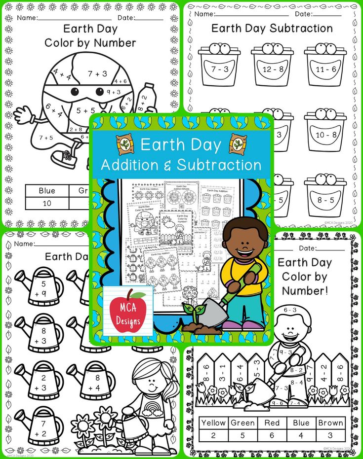 Earth Day Addition and Subtraction Addition and