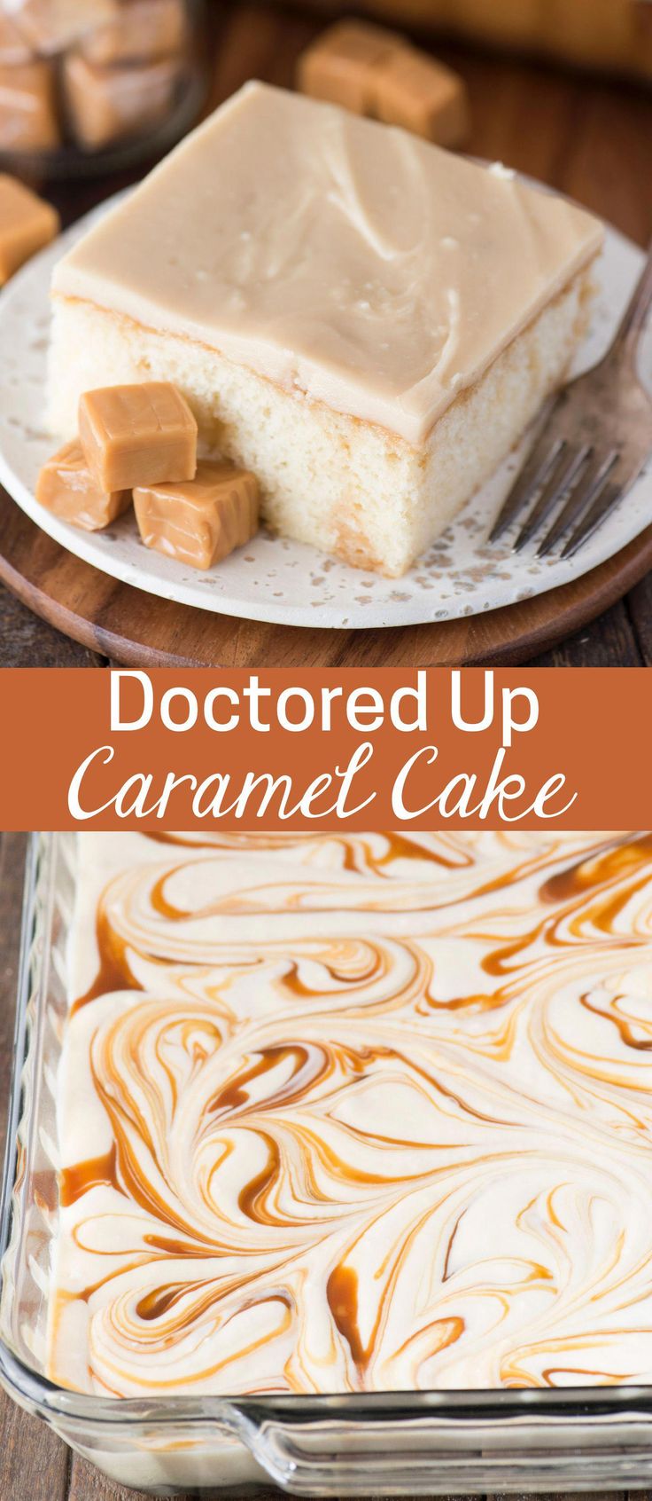 This easy doctored up caramel #cake starts with a box of cake mix but no one wou...