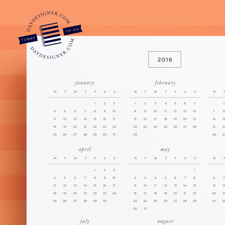 yearly calendar printable