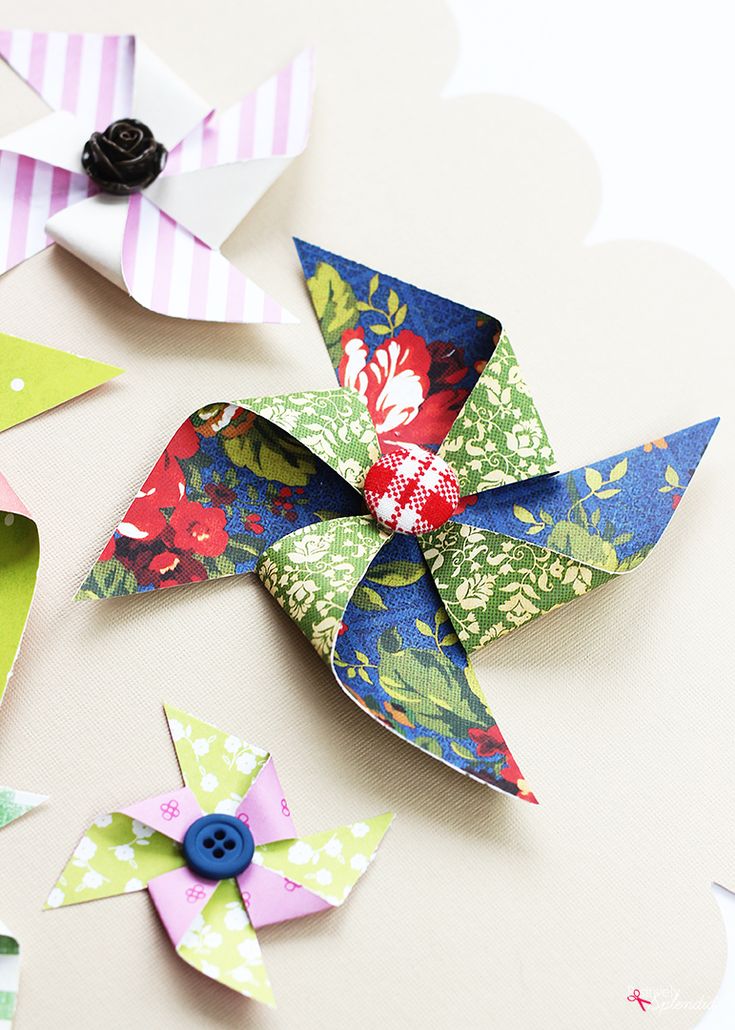 How to Make Paper Pinwheels - easy method for making perfect pinwheels