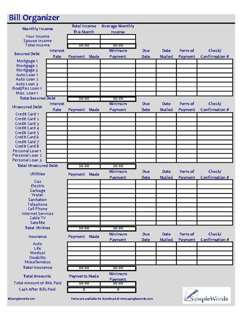personal finance budget sheet
