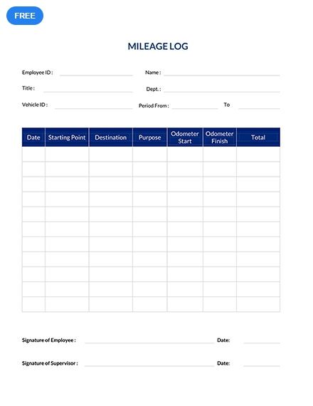 free simple mileage log sheet templates designs 2019 templates