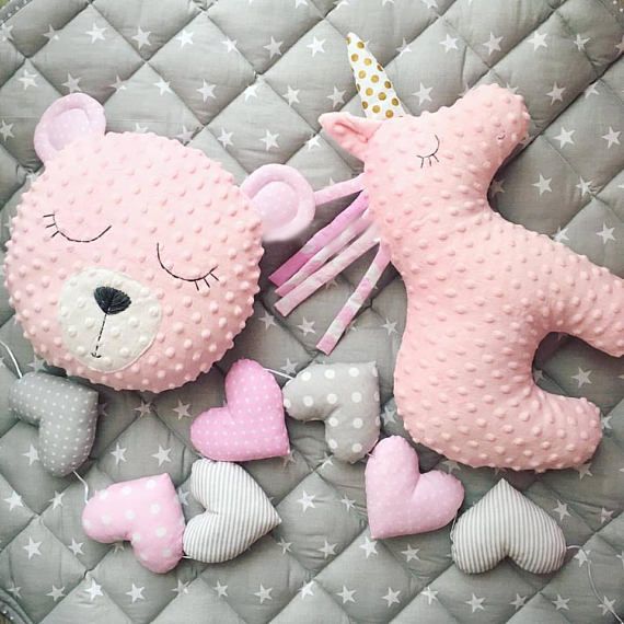 MINKY FABRIC grey pink stars XXL LARGE PLUSH BLANKET BABY SOFT PATTERN COTTON