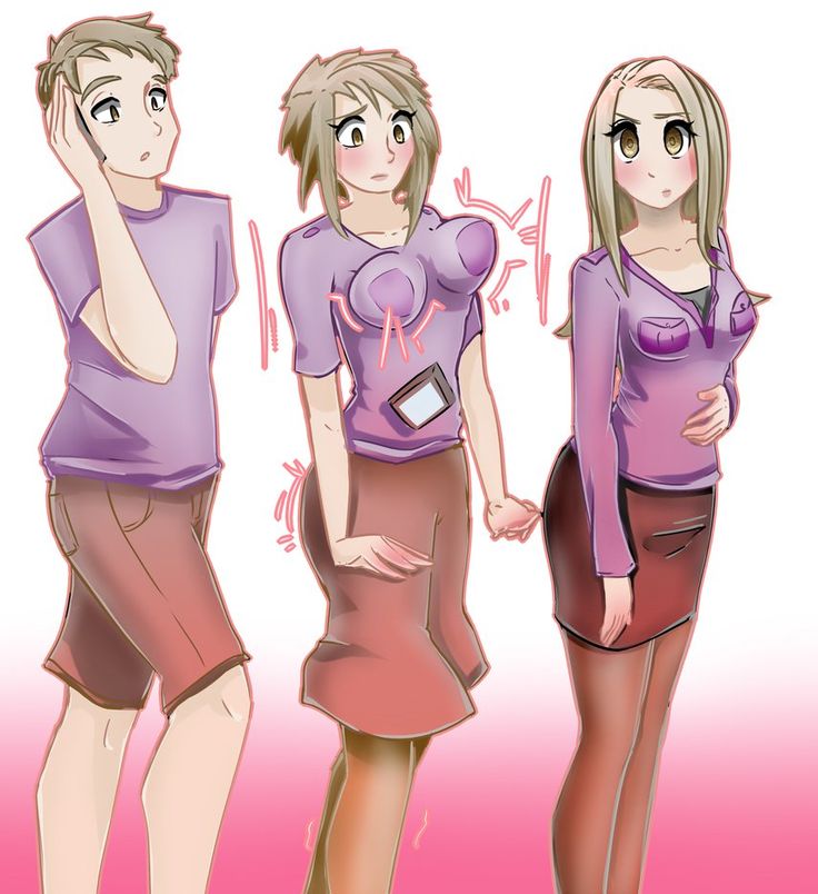 Boy to girl anime transformation