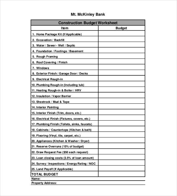 budgeting outline