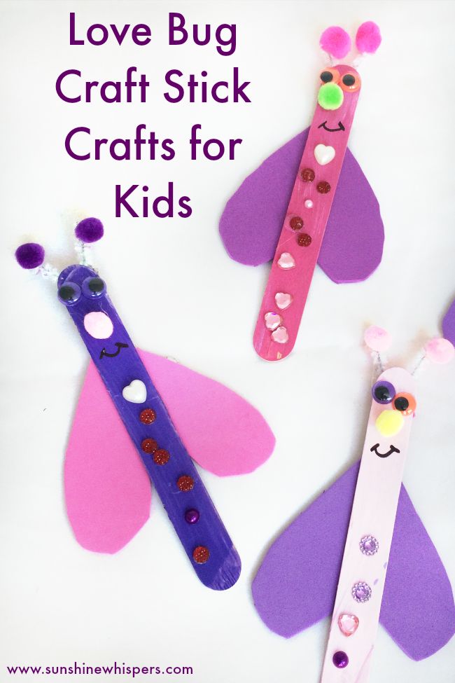 Valentine Kid Craft Ideas Part - 26: LOVE BUG CRAFT STICK CRAFTS FOR KIDS Super Fun Craft Stick Love Bugs! Perfect For