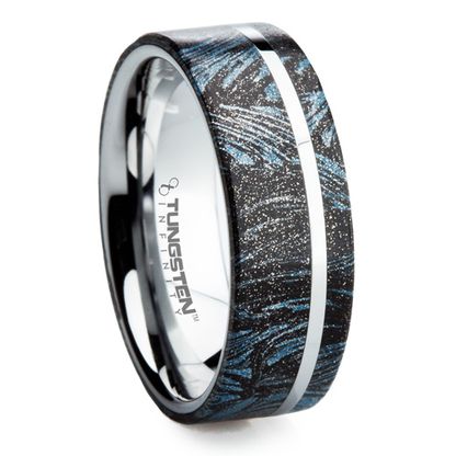 122 Best Men S Rings Images On Pinterest Wedding Bands And Dress Up Your Man With This Tungsten Carbide Wedding Band Moe Gane Inlay Http Unique Mens Ringsunique