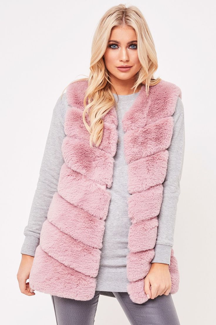 Fiona Pink Faux Fur Gilet