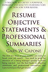 good resume objectives