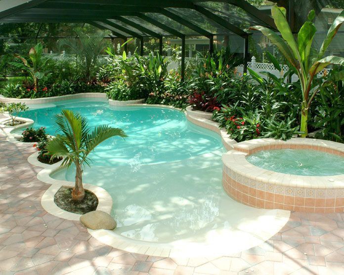21 Best Swimming Pool Designs Beautiful Cool And Modern Beach Entry Pool Swimming Pools Backyard Backyard Beach