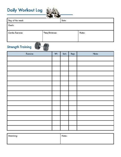 workout log book printable workouts log templates pinterest