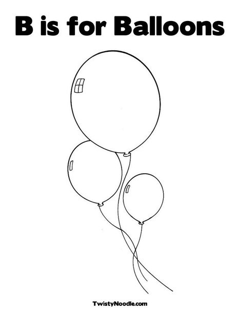 b is for balloons coloring page b is for balloon color