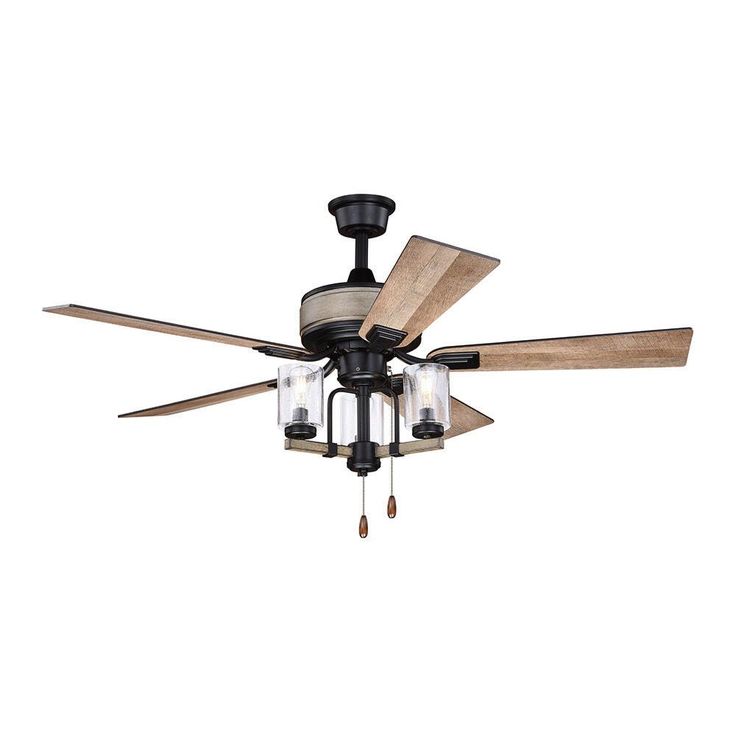 Patriot Lighting Elegant Home Brooklyn 52 Black With Faux Wood Indoor Led Ceiling Fan At Menards Living Room Ceiling Fan, Kitchen Ceiling Fans Menards