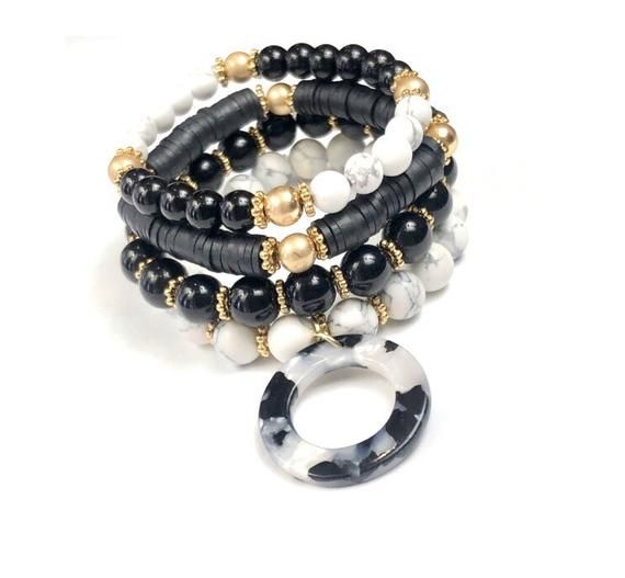 Handmade Jewelry Bracelet Gift for Her Gemstone Bracelet Beaded Stacking Bracelets Stretch Bracelets for Women Multi Stone Bracelet