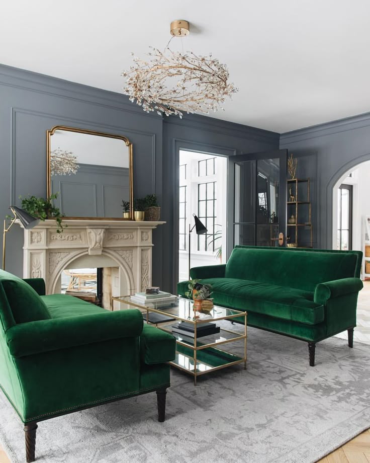 Green settees, perfect for St. Patrick’s Day... and every other day of the yea...