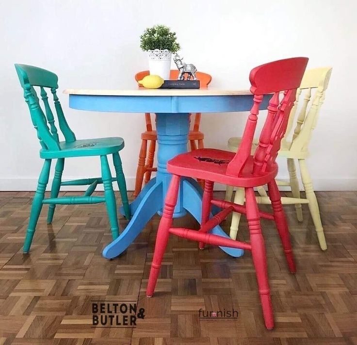 Bright Multi Coloured Dining Table and Chair Set, Alice in Wonderland Bright Multi Coloured Dining Table and Chair Set, Alice in Wonderland