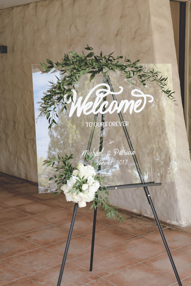 Acrylic wedding welcome sign. in 2021 | Wedding signs, Sage green