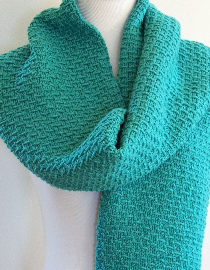 Knitting Pattern for 4-Row Slip Stitch Scarf - This easy scarf consists of an...
