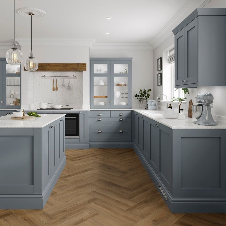 Chilcomb Dusk Blue Kitchen | Kitchen inspiration design, Blue shaker ...