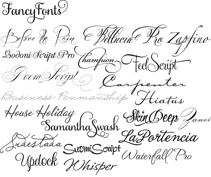 Fonts I like... Fancy script I like the "Feel Script" the