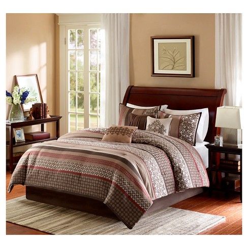 Red King Madison Park Talbot 7 Piece Comforter Set Size Red King Madison Park Talbot 7 Piece Comforter Set Size