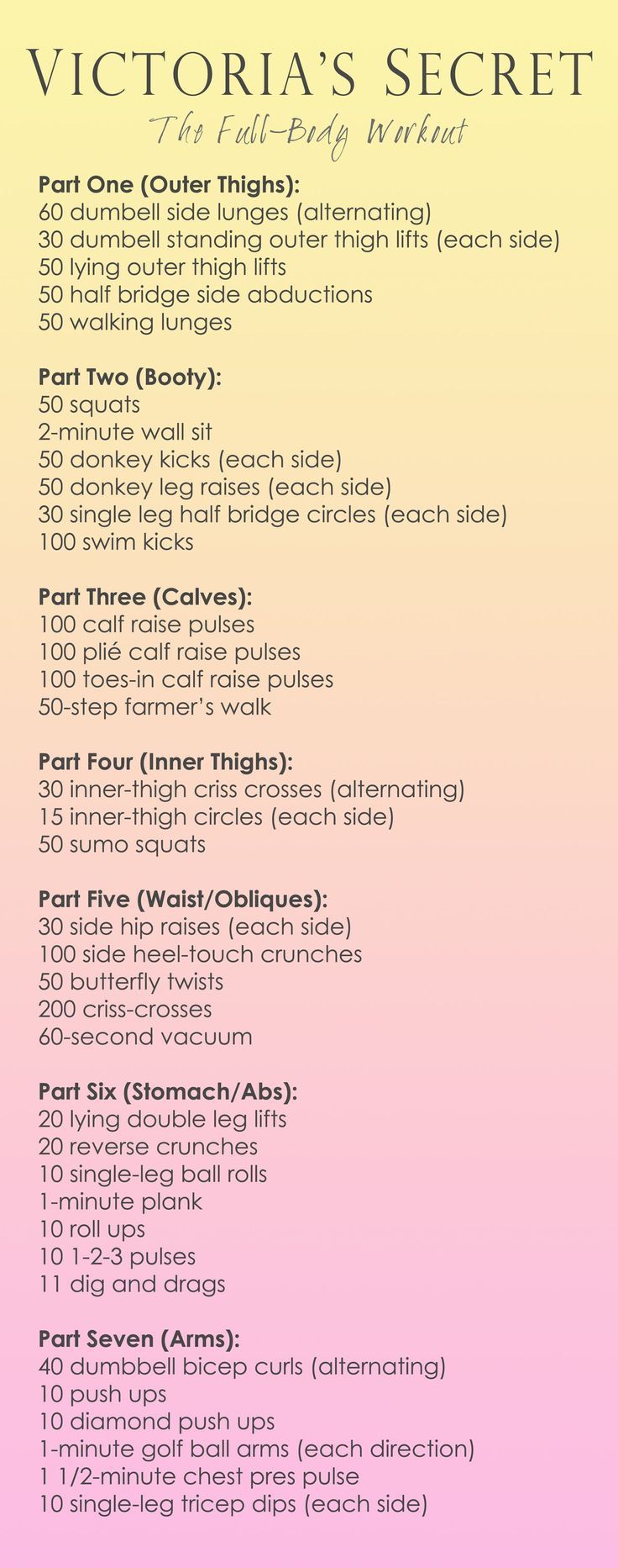 Victoria’s Secret Full body workout. Definitely trying this tomorrow. Victoria’s Secret Full body workout. Definitely trying this tomorrow.