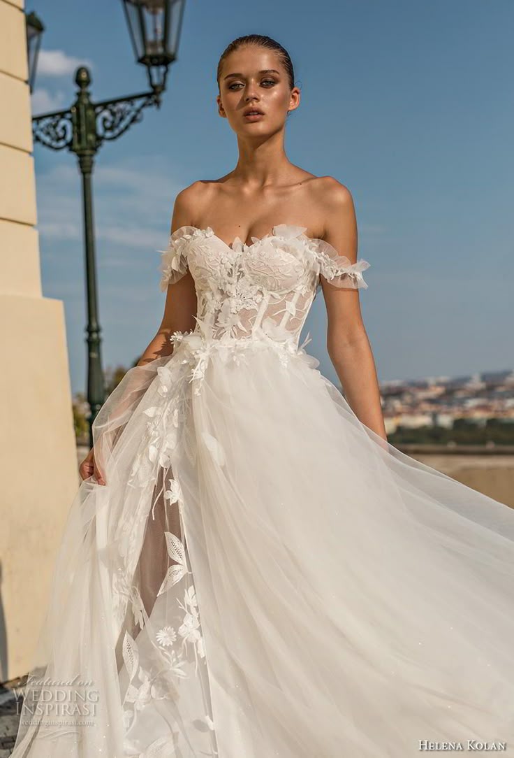 helena kolan 2019 bridal off the shoulder sweetheart neckline heavily embellishe… helena kolan 2019 bridal off the shoulder sweetheart neckline heavily embellishe…
