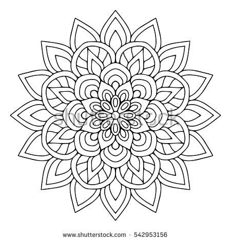 Flower Mandalas. Vintage decorative elements. Oriental pattern, vector illustrat...