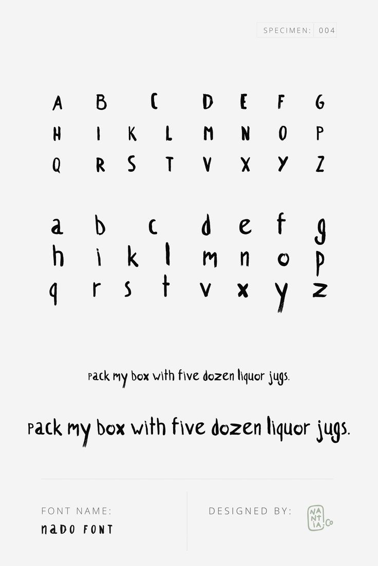 Nado Font, specimen 004. The naDo Font will be definitely your favorite brush font. It is a 100% hand drawn decorative font with which you can achieve a handwritten-type lettering feeling. This font has a really nice flow so you use it in large text if you want to give them a touch of personality.