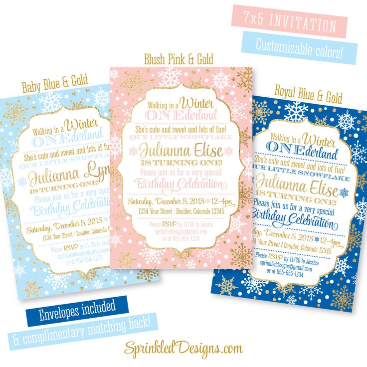 Winter ONEderland Invitation Girl Winter ONEderland Invitation Girl