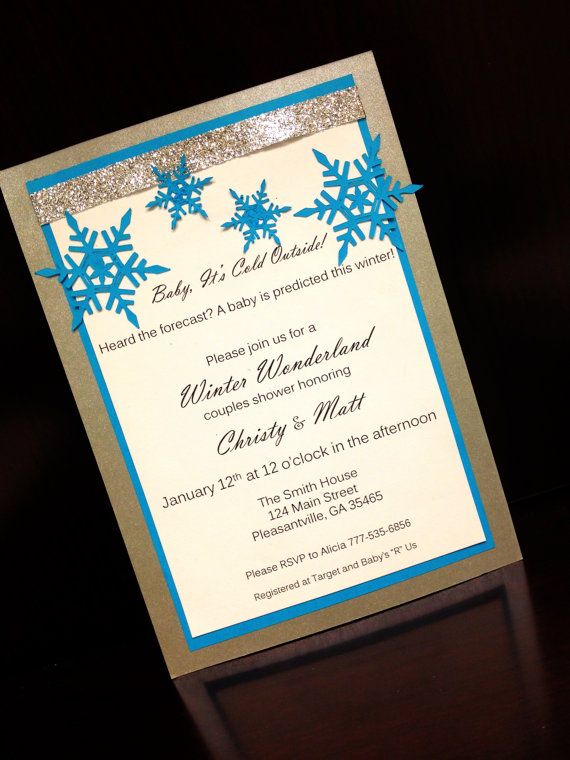 Handmade Winter Wonderland Invitations By SouthernRoseDesign 2750 Handmade Winter Wonderland Invitations By SouthernRoseDesign 2750