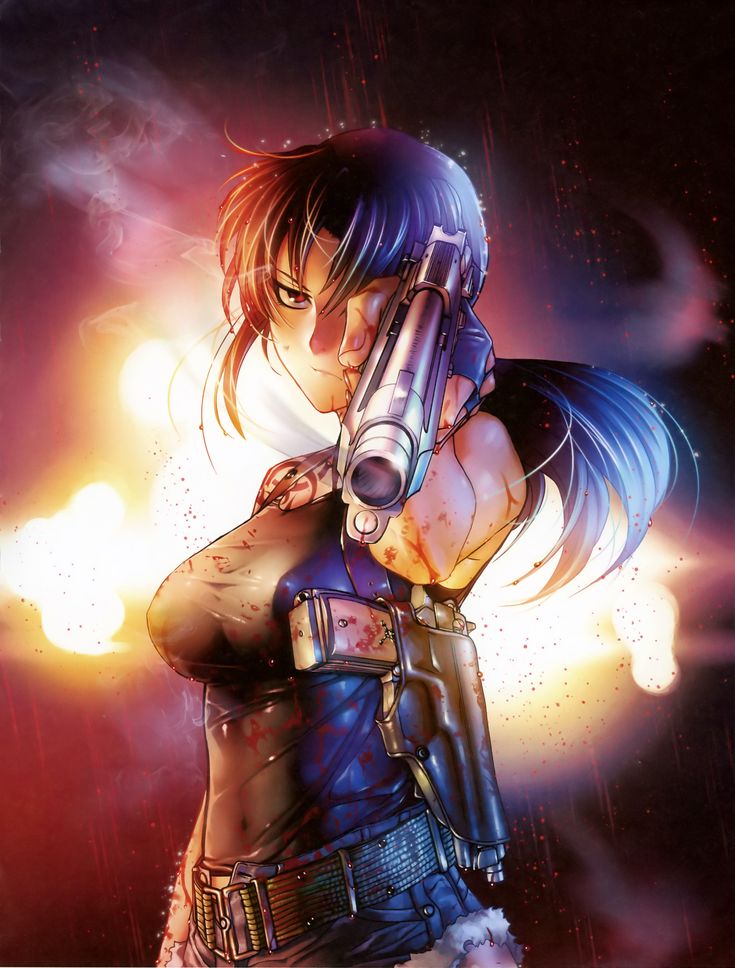 Revy Black Lagoon By Hiroe Rei Poster Prints Black Lagoon Canvas Poster